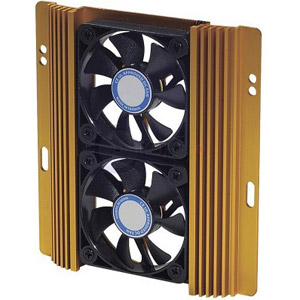 photo  Plastron double ventilateur pour disque dur