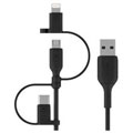 Cable USB-A vers USB-C, Lightning et MicroUSB