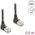 Câble RJ45 Cat.6A S/FTP coudé 90° haut/haut 0,5m
