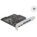 Carte PCIe x4 vers 2 x USB-C + 2 x USB-A - 20 Gbps