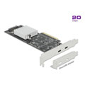 Carte PCIe x4 vers 2 x USB-C 20 Gbps