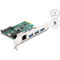 Carte PCIe x1 vers 3 x USB 5Gbps + 1 x LAN