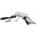 KVM DP 4K/USB/Audio 2 ports Câbles intégrés