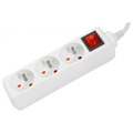 Multiprise 3 prises blanche + Interrupteur - 4 m