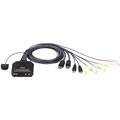 KVM à câble DP USB 2 ports avec sélecteur de port