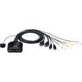KVM à câble HDMI 4K USB 2 ports + sélecteur port