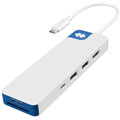 Hub USB-C HyperDrive Flex 8 ports - Blanc, bleu